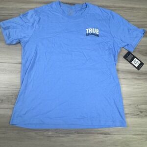 True Religion Mens Circular Buddha Tee T-Shirt Cornflower Blue XL NWT streetwear